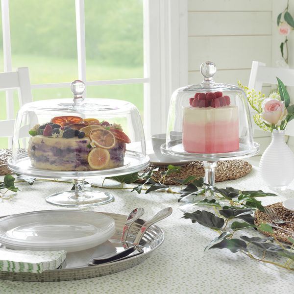 Сервировочная подставка с крышкой, прозрачное стекло 29 см IKEA INBJUDEN ИНБЬЮДЕН 004.913.19 - фото 3
