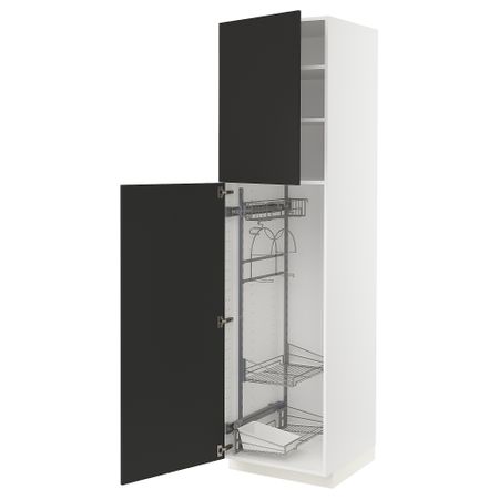 Высокий шкаф с отделением для аксессуаров для уборки IKEA METOD МЕТОД 094.983.21