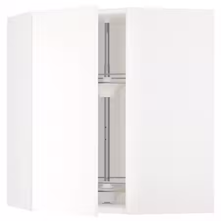 METOD Углов навесн шкаф с вращающ секцией - белый/Vallstena белый 68x80 см