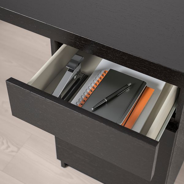 Письменный стол, 140x65 см, черно-коричневый IKEA MALM МАЛЬМ 002.141.57 - фото 5