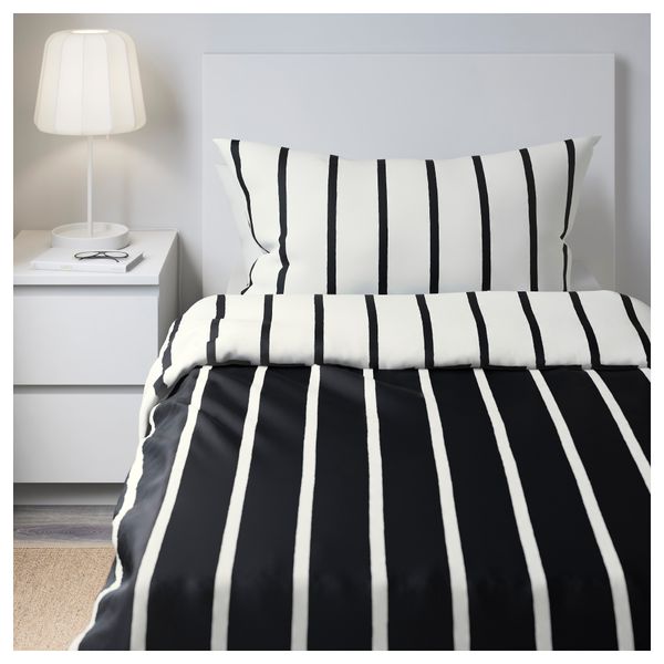 Пододеяльник и 1 наволочка ТУВБРЭККА, черный, белый (150x200/50x70 см) - фото 3