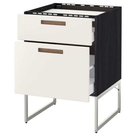 Напольный шкаф, 2 фронтальных панели, 3 ящика МЕТОД / МАКСИМЕРА, черный, Мэрста белый