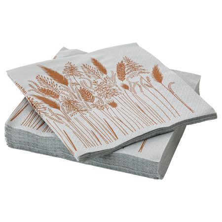 Салфетка бумажная, серый 33x33 см IKEA HÖSTKVÄLL ХЁСТКВЭЛЛ 804.975.29