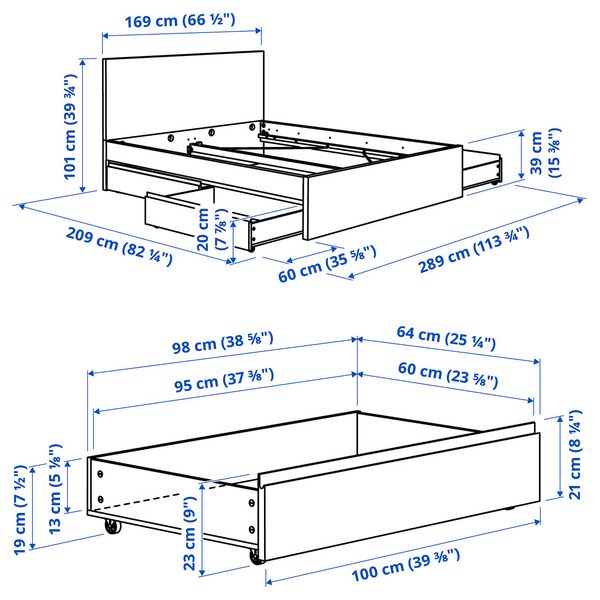 IKEA, дополнительный ракурс - схема-чертеж с размерами