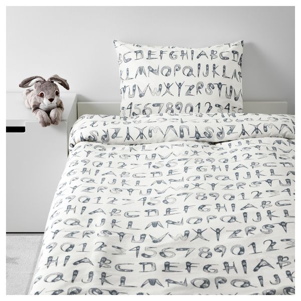 Пододеяльник и 1 наволочка ЛАТТО, цифры, темно-зеленый синий (150x200/50x70 см) - схема-чертеж с размерами