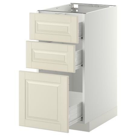 Напольный шкаф с 3 ящиками МЕТОД / ФОРВАРА, белый, Будбин белый с оттенком