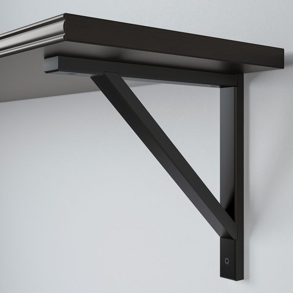 Полка навесная, коричнево-чёрный, черный, 120x32 см IKEA БЕРГСХУЛЬТ / ЭКБИ ВАЛЬТЕР 392.906.59 - схема-чертеж с размерами