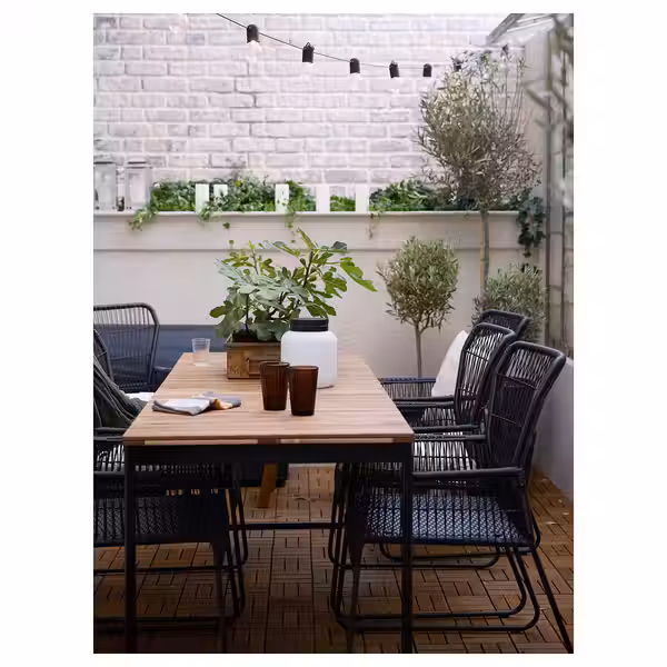 VÄSMAN Раздвижной стол, садовый - светло-коричневая морилка 135/190x74 см - фото 3