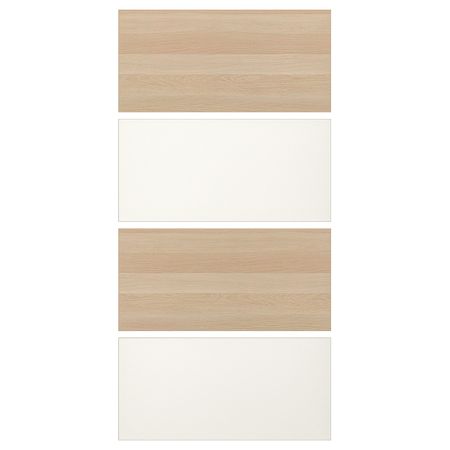 4 панели для рамы раздвижной дверцы, под беленый дуб/белый 100x201 см IKEA MEHAMN МЕХАМН 204.507.23