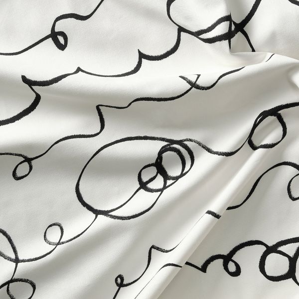 Ткань, белый, черный 150 см IKEA LINVECKLARE ЛИНВЕККЛАРЕ 605.139.26 - фото 2