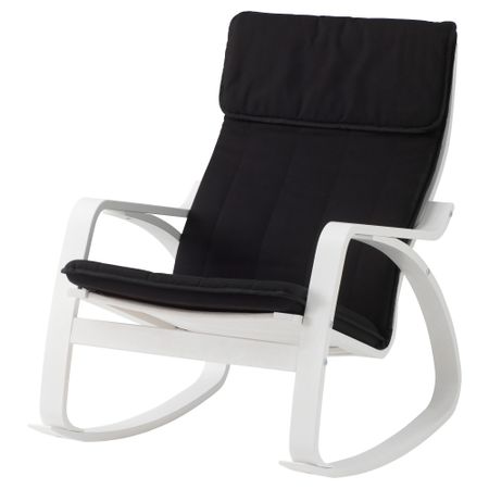 Кресло-качалка ПОЭНГ, белый, Ранста черный