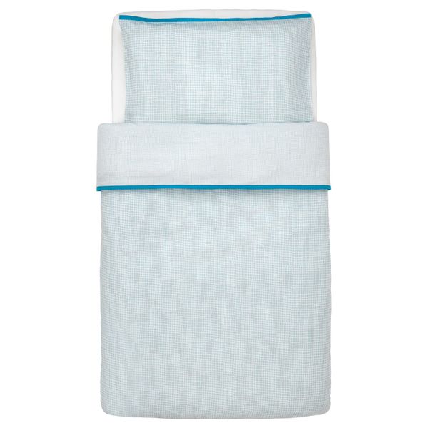 Пододеяльник, наволочка для/кроватки, бирюзовый 110x125/35x55 см IKEA КЛЭММИГ 503.730.02 - фото 1