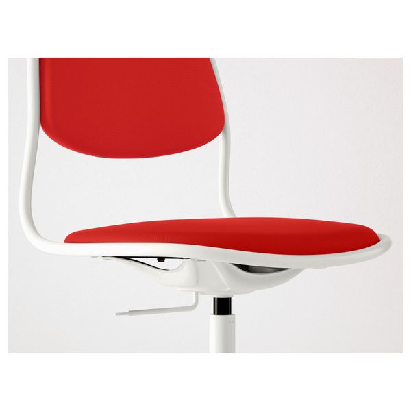 Рабочий стул ОРФЬЕЛЛЬ / СПОРРЕН, белый, Висле красно-оранжевый - фото 4