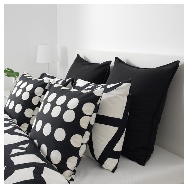 Чехол на подушку, черный-белый 50x50 см IKEA KLARASTINA КЛАРАСТИНА 504.438.30 - схема-чертеж с размерами