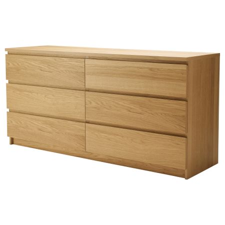 Комод с 6 ящиками МАЛЬМ, дубовый шпон (160x78 см)
