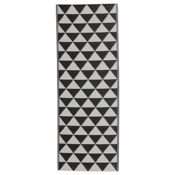 Ковер безворсовый, для дома/улицы СОММАР 2018, черный/серый (75x200 см) - фото 1