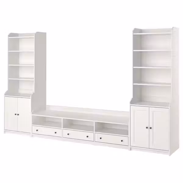 HAUGA Комбинация для хранения/под ТВ - белый 346x46x199 см - фото 1