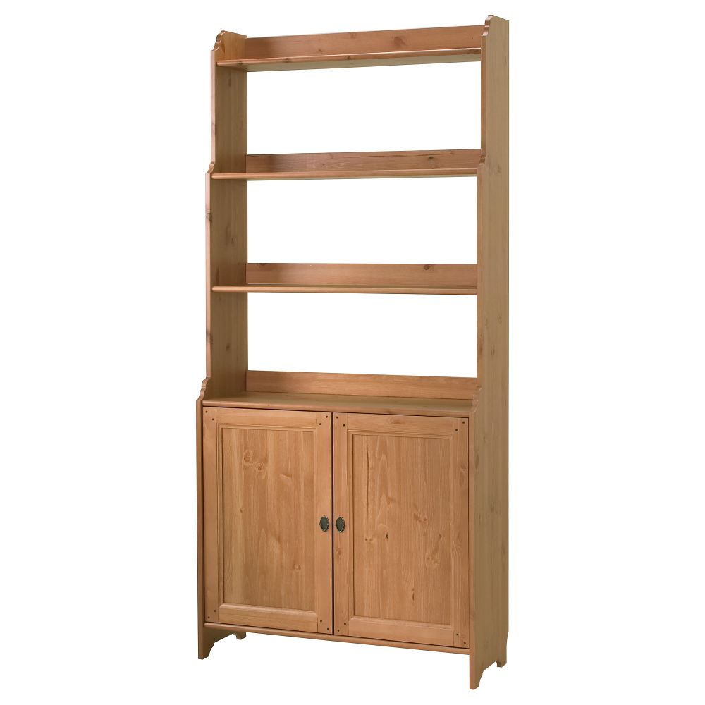 Стеллаж с дверьми ЛЕКСВИК, морилка,антик (93x198 см) - схема-чертеж с размерами