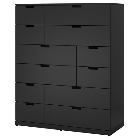 NORDLI Комод с 12 ящиками - антрацит 120x145 см