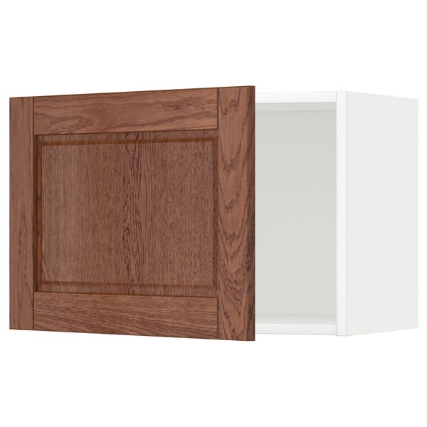 Шкаф навесной МЕТОД, белый, Филипстад коричневый - схема-чертеж с размерами