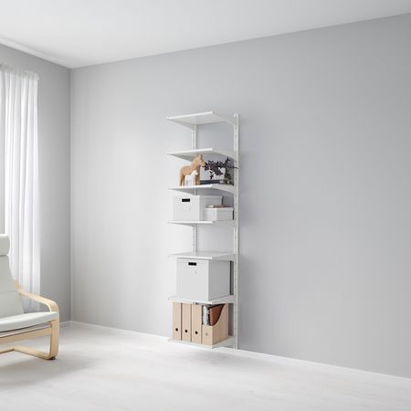 Настенная шина/полки, белый 46x41x197 см IKEA АЛЬГОТ 992.302.43