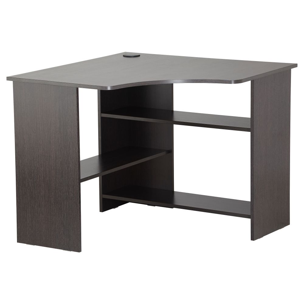 Рабочее место, угловое ТОДАЛЕН, черно-коричневый - схема-чертеж с размерами