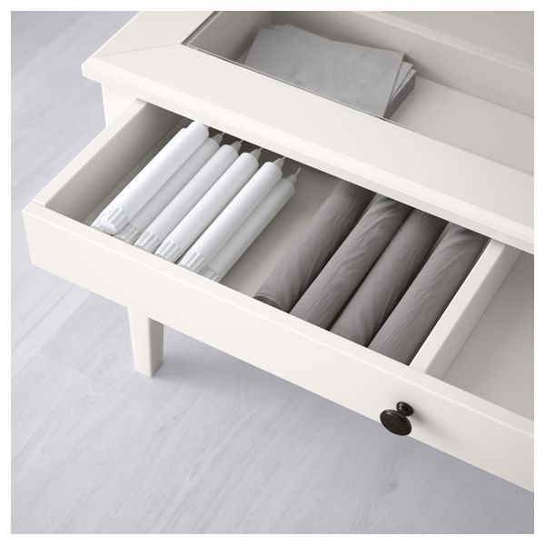 Журнальный стол ЛИАТОРП, белый, стекло (93x93 см) - фото 3