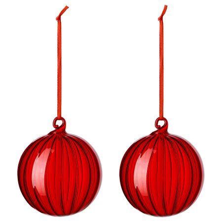 Украшение, шар ВИНТЕР 2016, стекло красный (8 см)