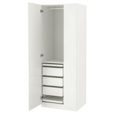 Гардероб, комбинация, 75x60x201 см, белый, белый IKEA PAX ПАКС, FORSAND ФОРСАНД 295.026.09