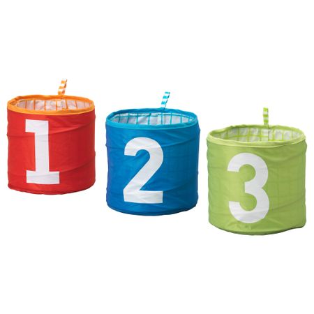 Корзина КУСИНЕР, бирюзовый, зеленый/красный (18 см)