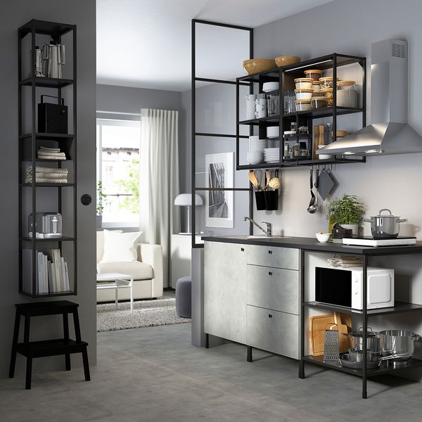 Кухня, 183x63.5x222 см, антрацит/под бетон IKEA ENHET 793.375.32 - фото 3