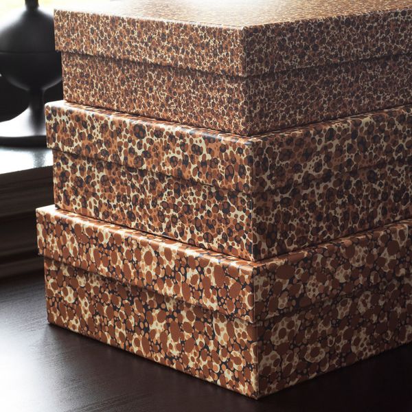 Набор коробок с крышкой, 3шт, точечный коричневый IKEA DEKORERA ДЕКОРЕРА 604.724.07 - фото 2