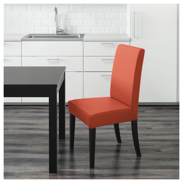 Стул ХЕНРИКСДАЛЬ, коричнево-чёрный, Шифтебу темно-оранжевый - фото 5