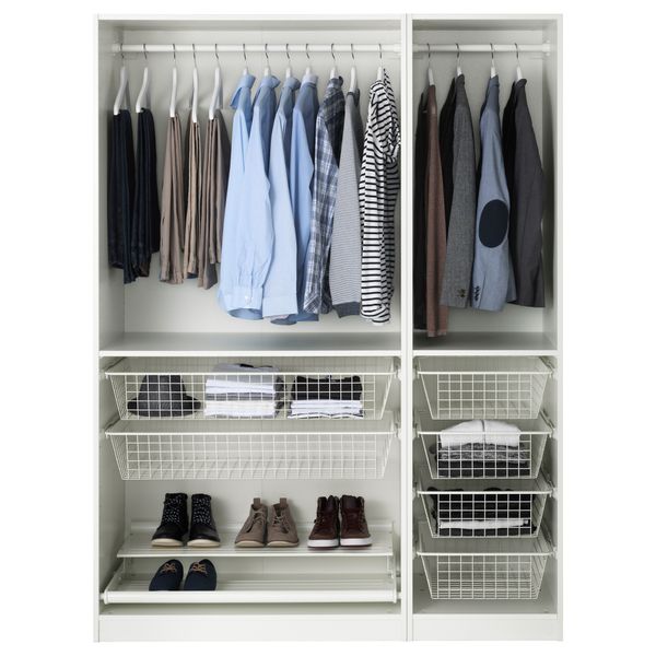 Гардероб ПАКС, белый, Фардаль глянцевый/белый - схема-чертеж с размерами