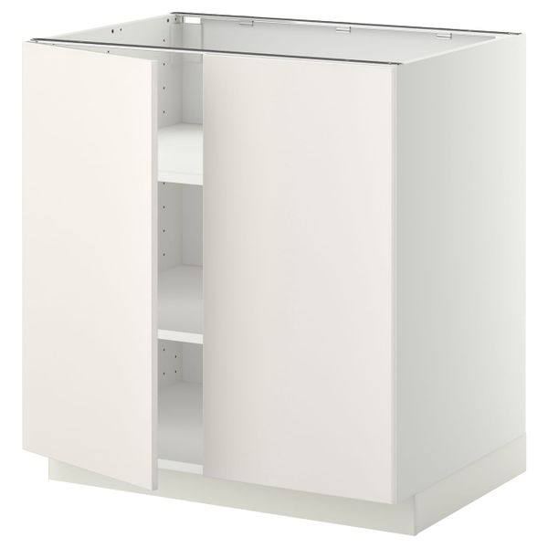 Напольный шкаф с полками/2двери, белый/Веддинге белый 80x60 см IKEA METOD МЕТОД 692.257.85 - схема-чертеж с размерами