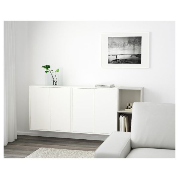 Комбинация настенных шкафов, белый, темно-серый/светло-серый 175x25x70 см IKEA EKET ЭКЕТ 291.909.00 - фото 2