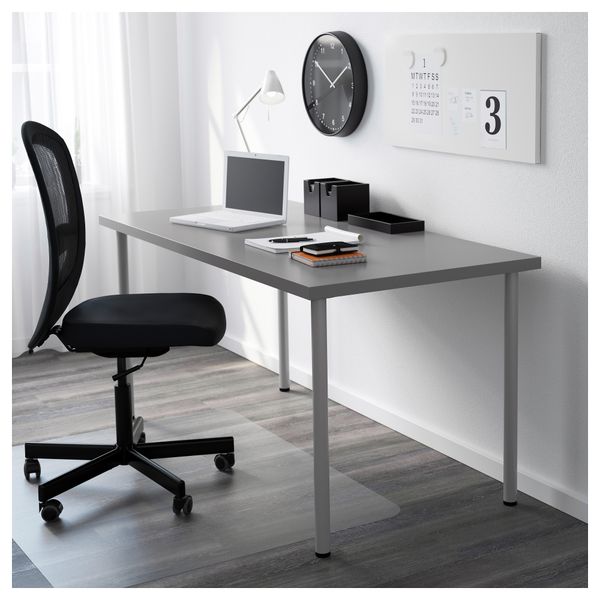 Стол ЛИННМОН / АДИЛЬС, серый, серебристый (150x75 см) - схема-чертеж с размерами