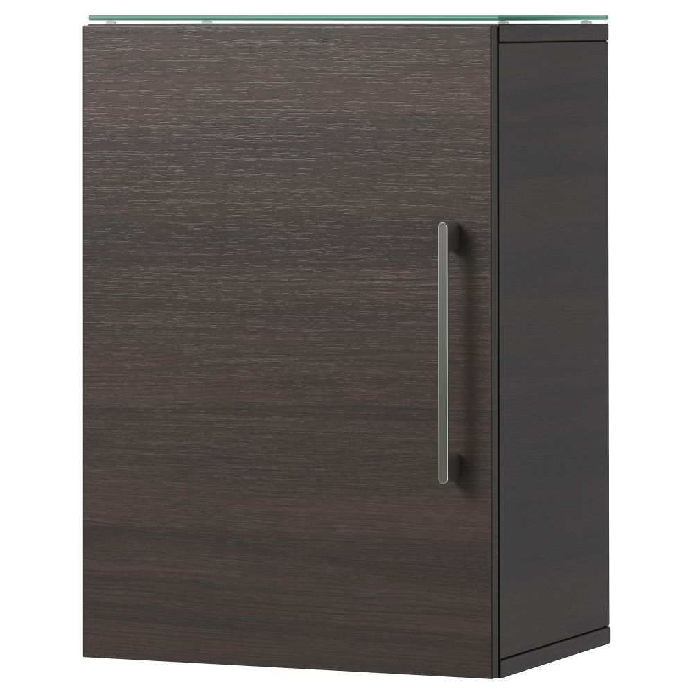 Навесной шкаф с 1 дверцей ГОДМОРГОН, черно-коричневый (40x32x58 см) - фото 1