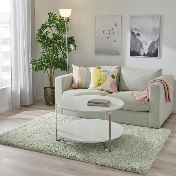 Ковер, длинный ворс, 133x195 см, светло-зеленый IKEA VOLLERSLEV ВОЛЛЕРСЛЕВ 105.188.94 - схема-чертеж с размерами