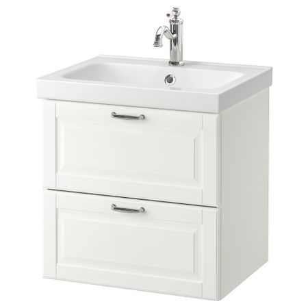 Шкаф для раковины с 2 ящиками, 63x49x64 cm IKEA ODENSVIK ОДЕНСВИК, GODMORGON ГОДМОРГОН 792.932.98