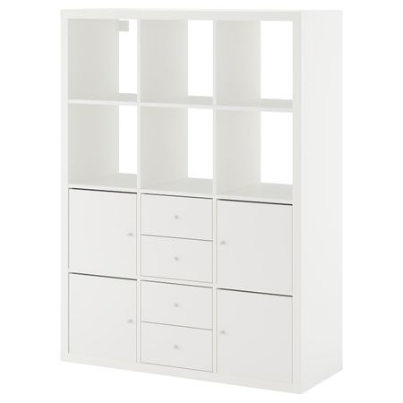 Стеллаж с 6 вставками, белый 112x147 см IKEA KALLAX КАЛЛАКС 892.782.64