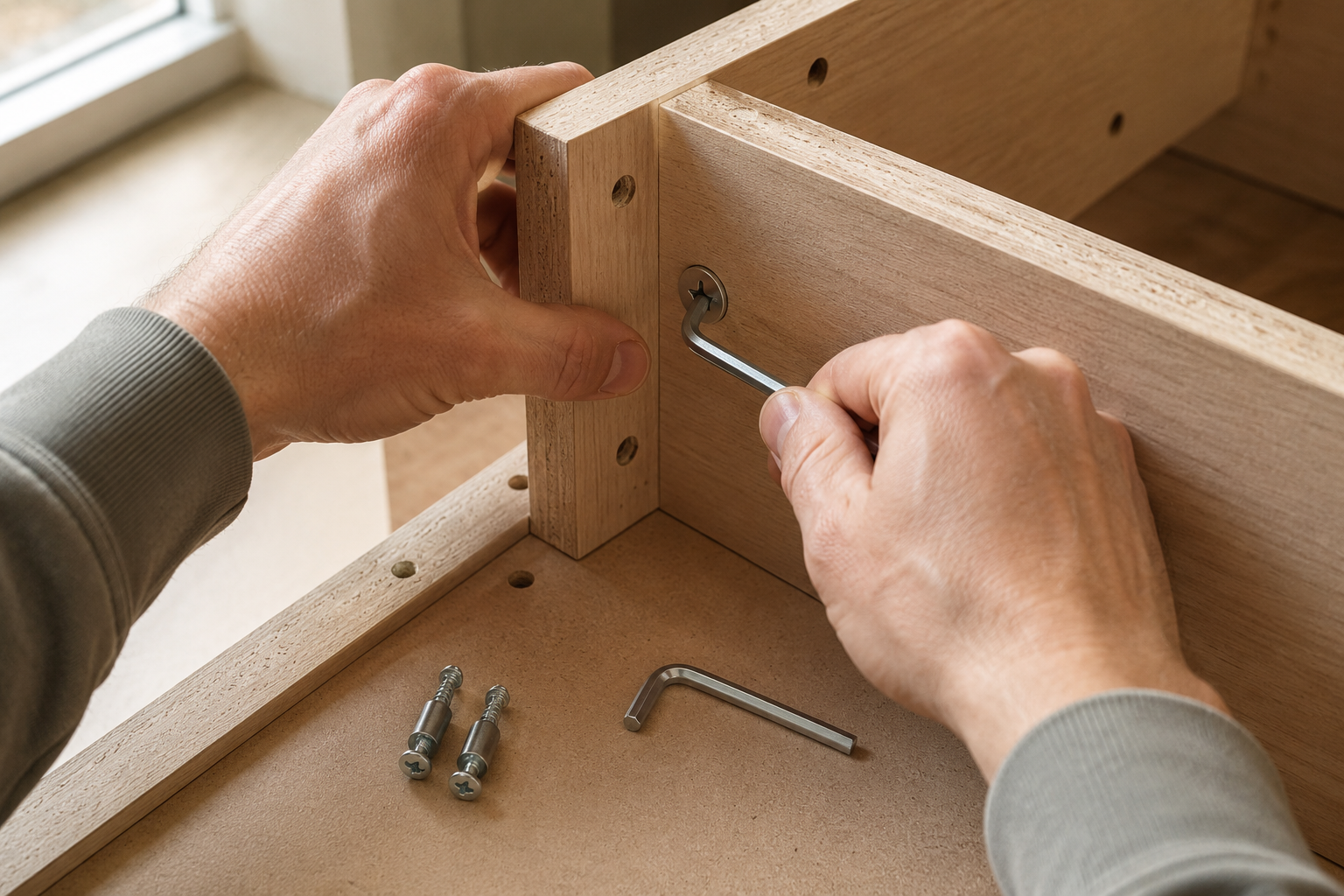 Подтяжка болта каркаса дивана IKEA шестигранным ключом: профилактика скрипа