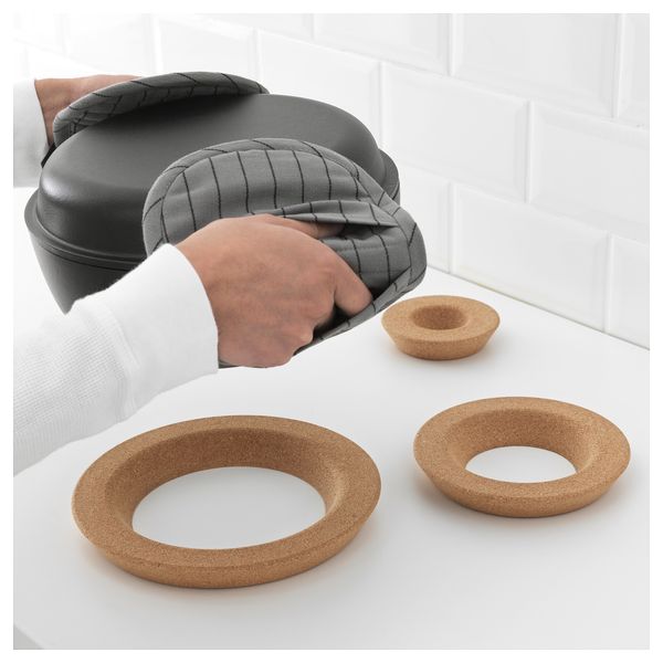 Подставка под горячее, 3 штуки ОВЕРАЛЛЬТ, пробка - схема-чертеж с размерами