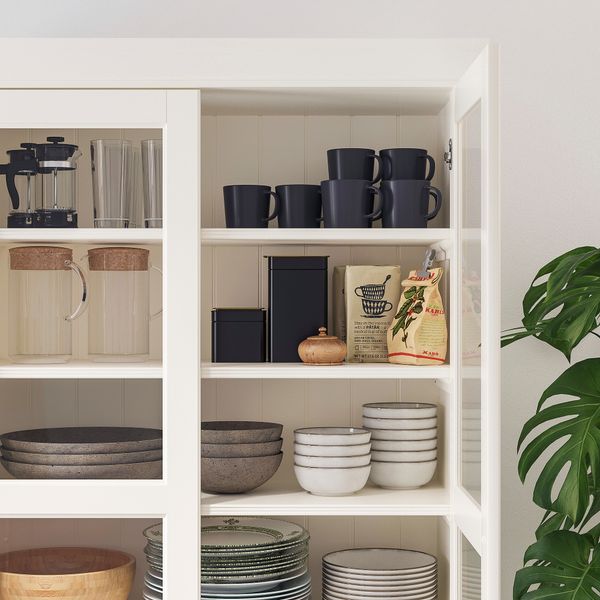 Шкаф книжный со стеклянными дверьми, 96x214 см, белый IKEA LIATORP ЛИАТОРП 190.287.54 - фото 8