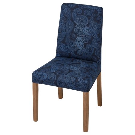 Стул, под дуб/Квильсфорс темно-синий/синий IKEA BERGMUND БЕРГМУНД 894.289.80