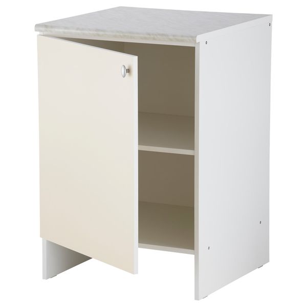 Напольный шкаф с дверью ОВЕРБУ, бежевый (60x89 см) - схема-чертеж с размерами