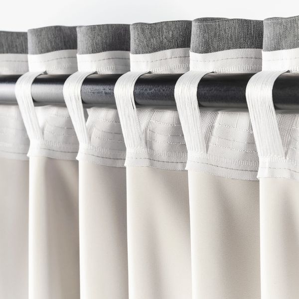 Затемняющие гардины, 2 шт., светло-серый 145x300 см IKEA BLÅHUVA БЛОХУВА 404.654.55 - фото 4