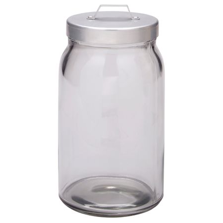 Банка с крышкой БУРКЕН, прозрачное стекло, алюминий (1.1 л)