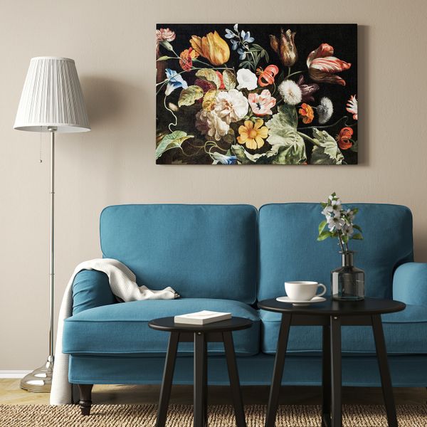 Картина, Цветы 100x70 см IKEA PJÄTTERYD ПЬЕТТЕРИД 604.860.51 - схема-чертеж с размерами