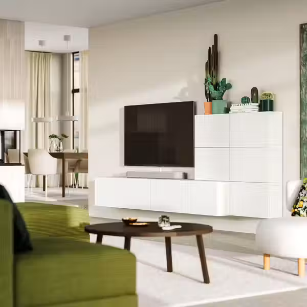 BESTÅ Комбинация для хранения - белый Lappviken/белый 300x42x114 см - фото 2